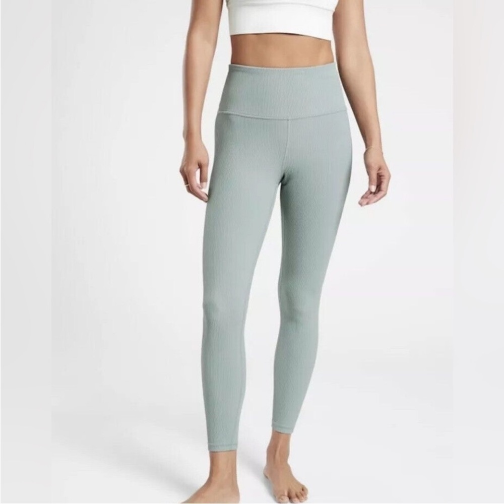 Athleta Elation Rib Tight Legging Blue Green Size XS